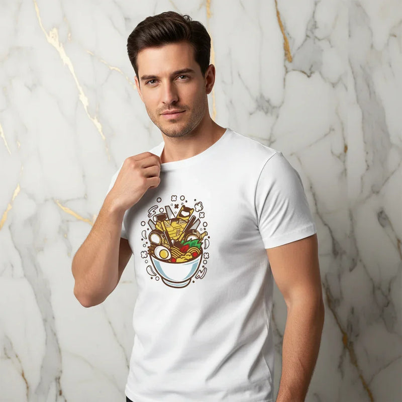 Man adjusting collar