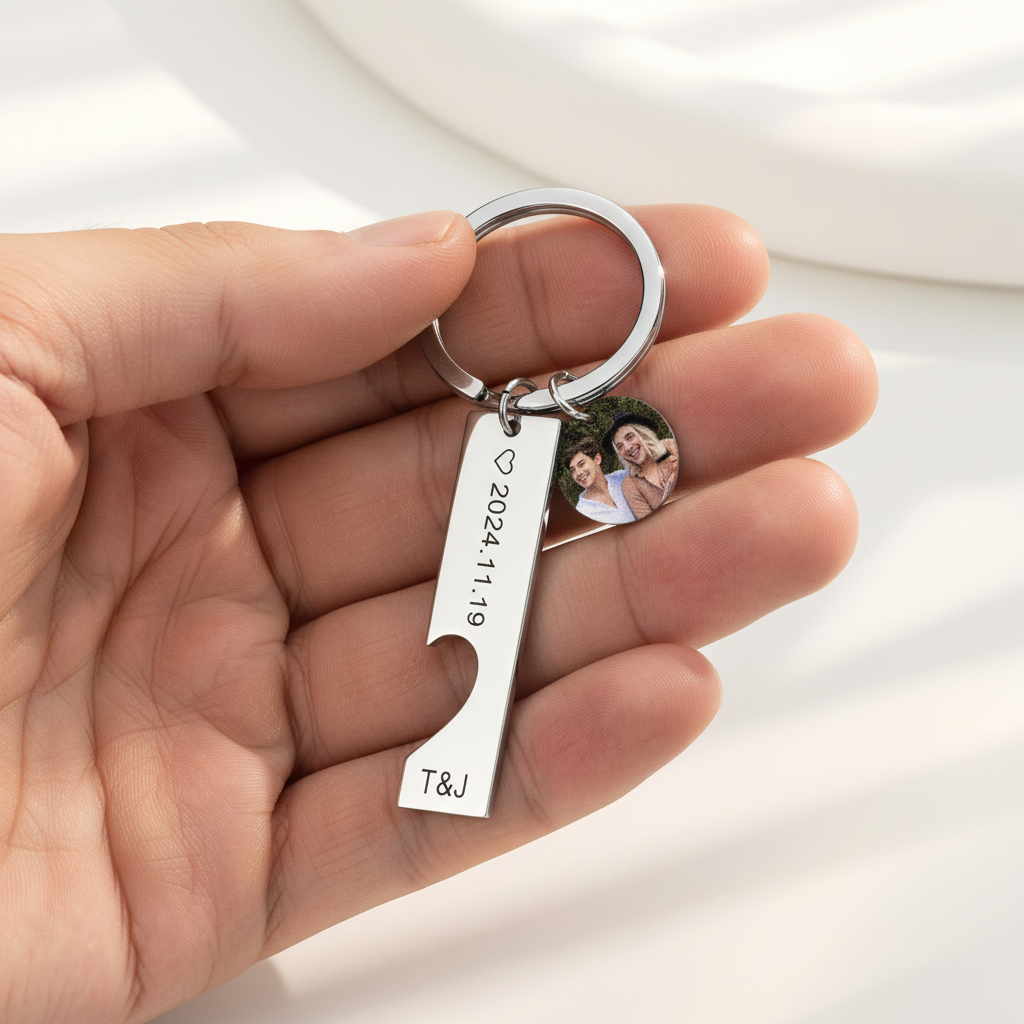 Man holding keychain