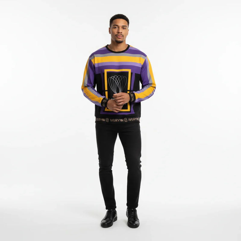 Man in luxury sweatshirt - white studio background