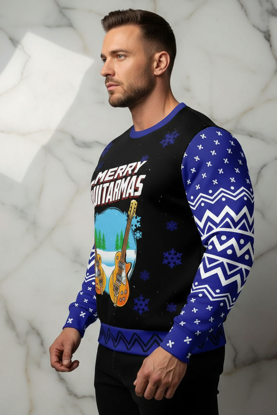 Man in side profile wearing sweater