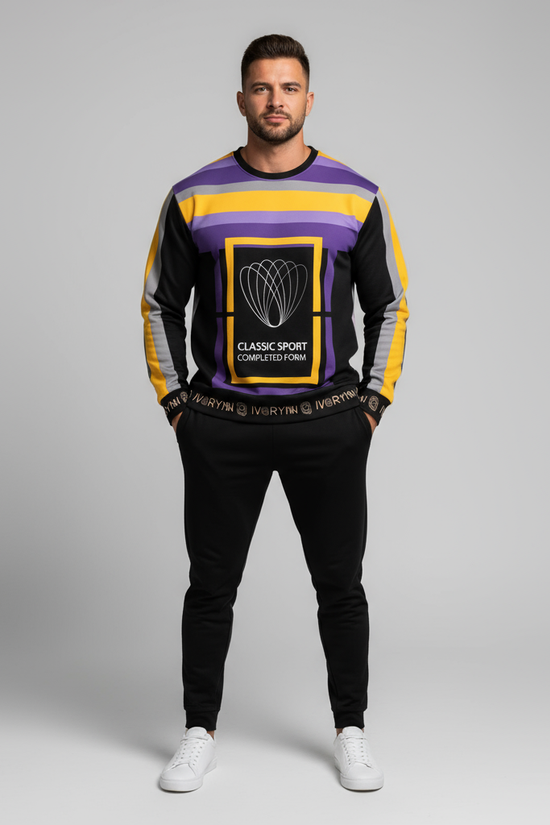 Man in sweatshirt - gray studio backdrop