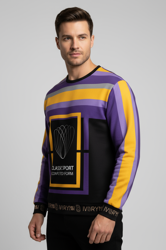 Man in sweatshirt - three-quarter studio pose