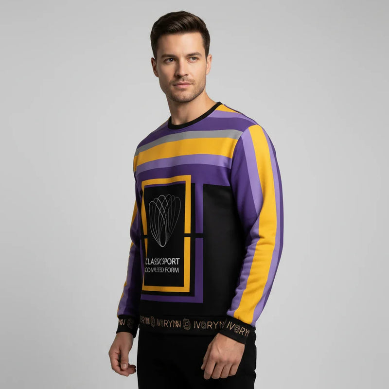 Man in sweatshirt - three-quarter studio pose