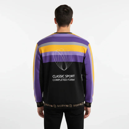 Man wearing luxury sweatshirt - back view studio photography