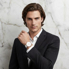 Man with long brown hair - confident pose