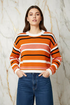 Mid-shot - styled with high-waisted bottoms