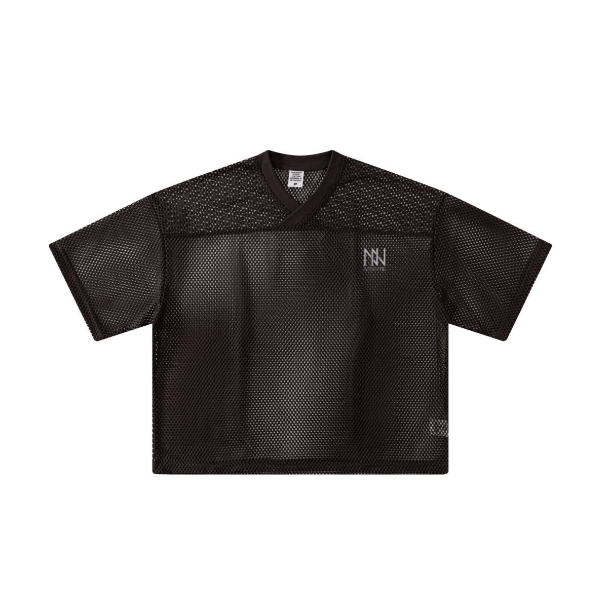 240GSM Men’s Boxy-Fit Mesh Layering V-Neck T-Shirt Coffee Brown