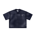 240GSM Men’s Boxy-Fit Mesh Layering V-Neck T-Shirt Royal Blue