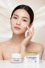 Model applying Sadoer Collagen Cream 2