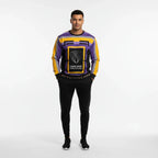 Model in sweatshirt - casual studio pose