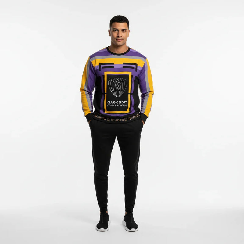 Model in sweatshirt - casual studio pose