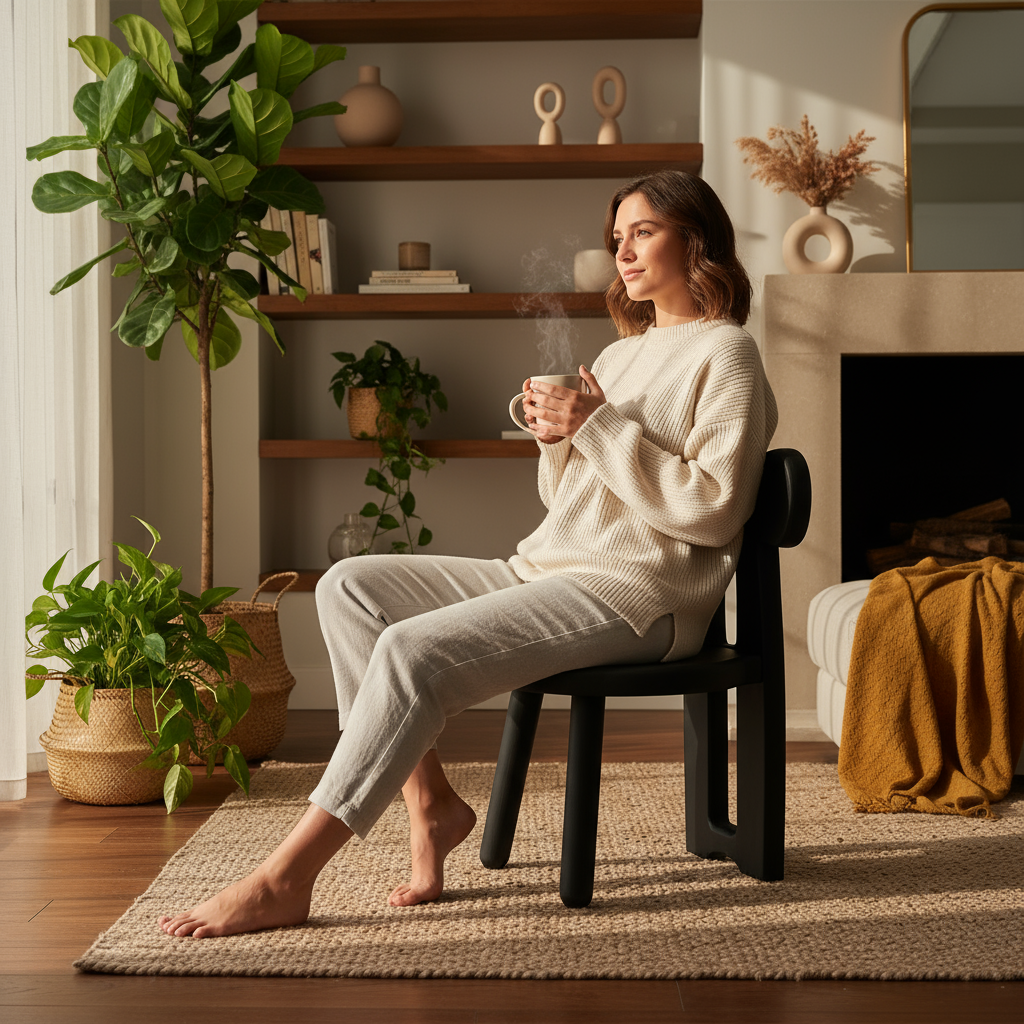 Modern living room with plants