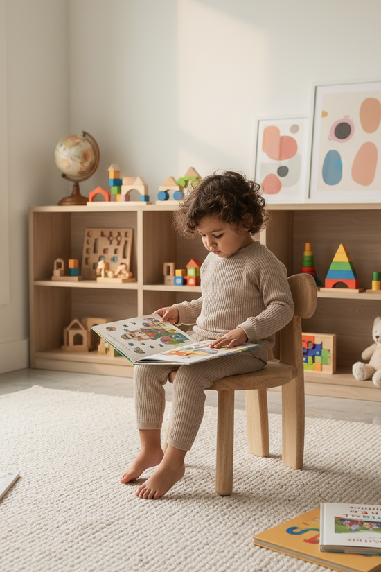 Modern playroom with books