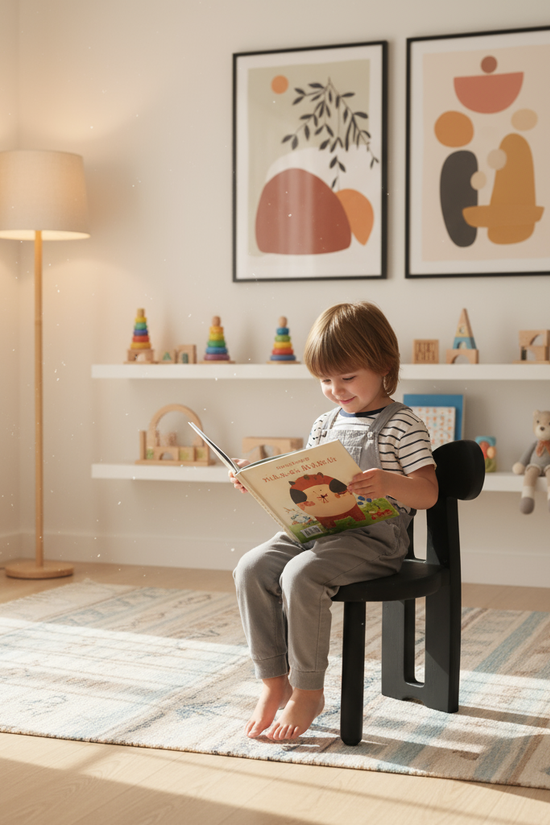 Modern playroom with books