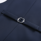 Navy Blue Vest Buckle Detail