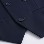 Navy Blue Vest Button Detail