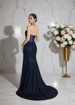 Navy Gown Back View