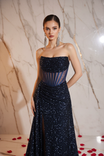 Navy Gown Close Up