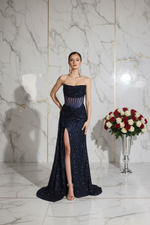 Navy Gown Front View