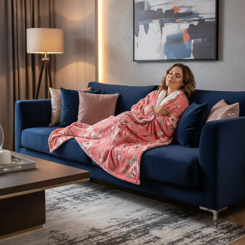 Navy Sofa Lounging