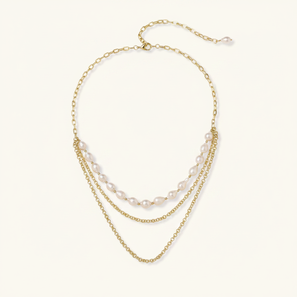 Necklace White Background Top View