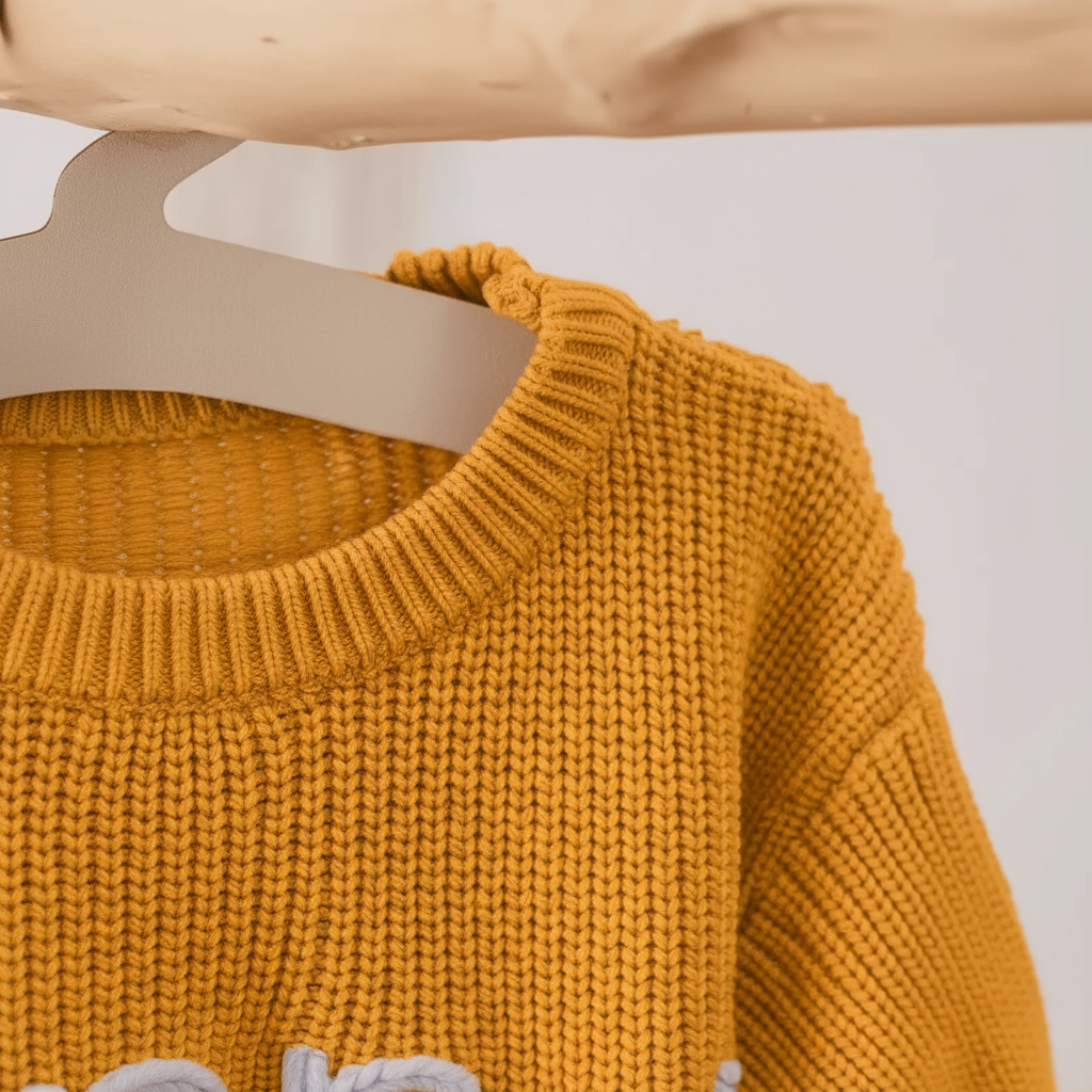 Neckline ribbing detail