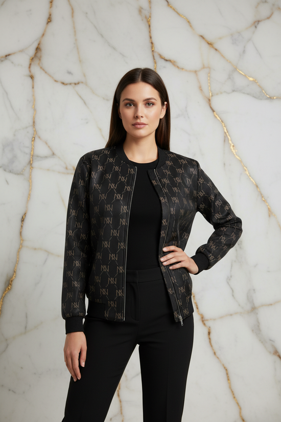 جاكيت بومبر بنمط NN - وضعية أمامية