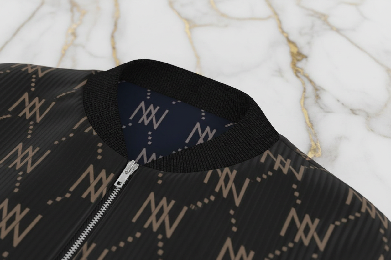 جاكيت بومبر NN - تفاصيل الياقة