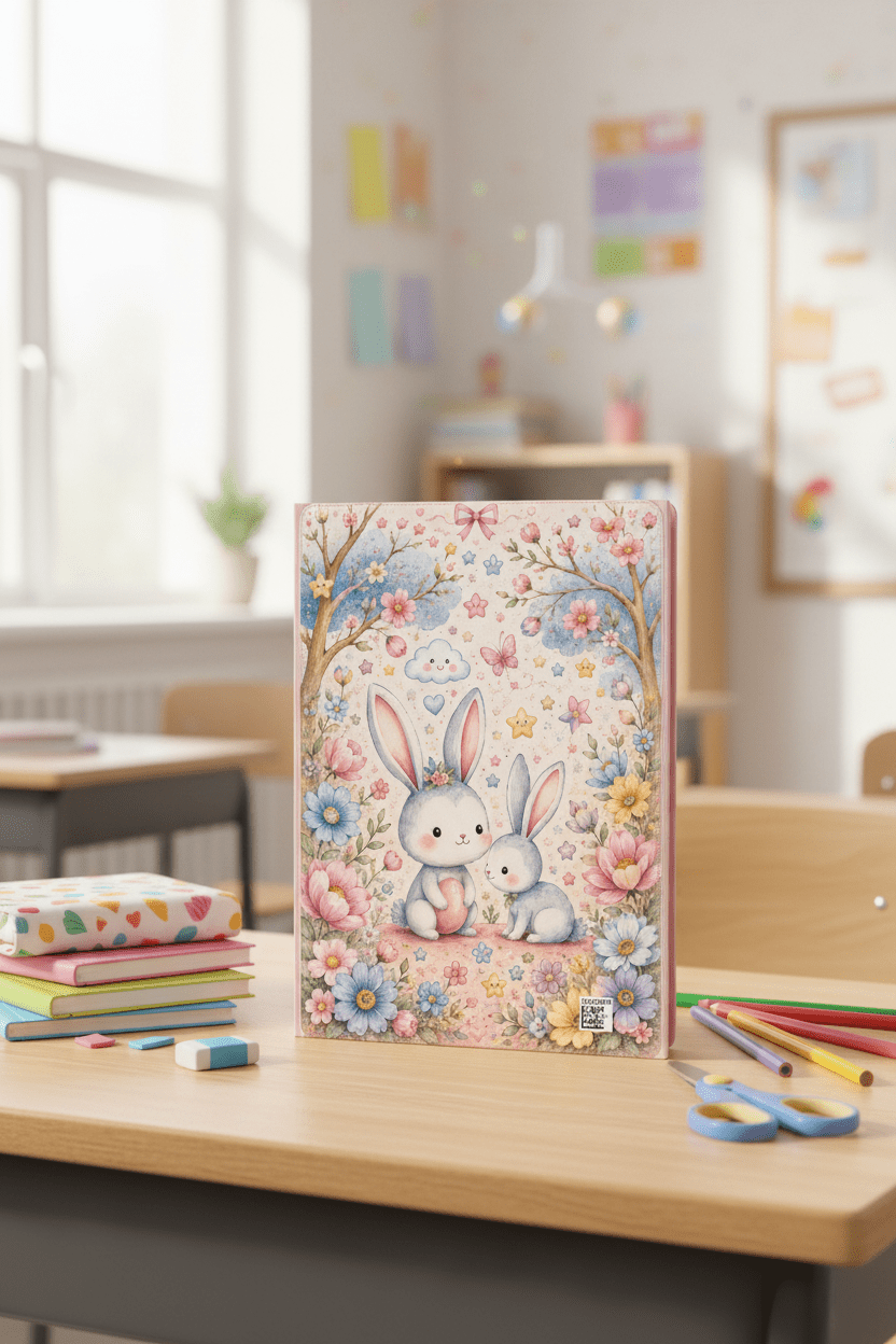 Notebook standing upright