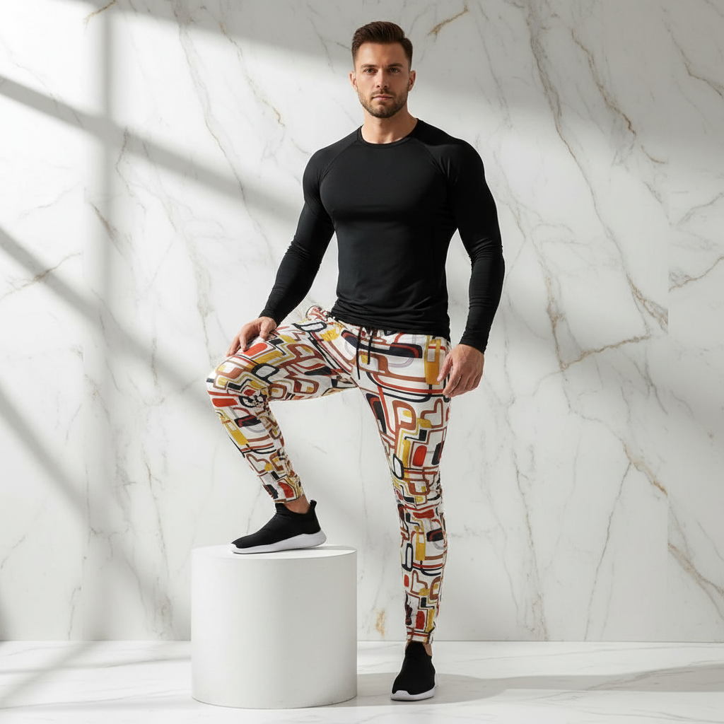 One foot elevated on platform