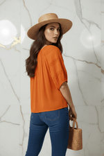 Orange Blouse Back View
