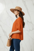 Orange Blouse Left Side View
