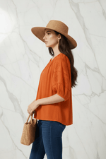 Orange Blouse Left Side View