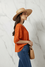 Orange Blouse Side View