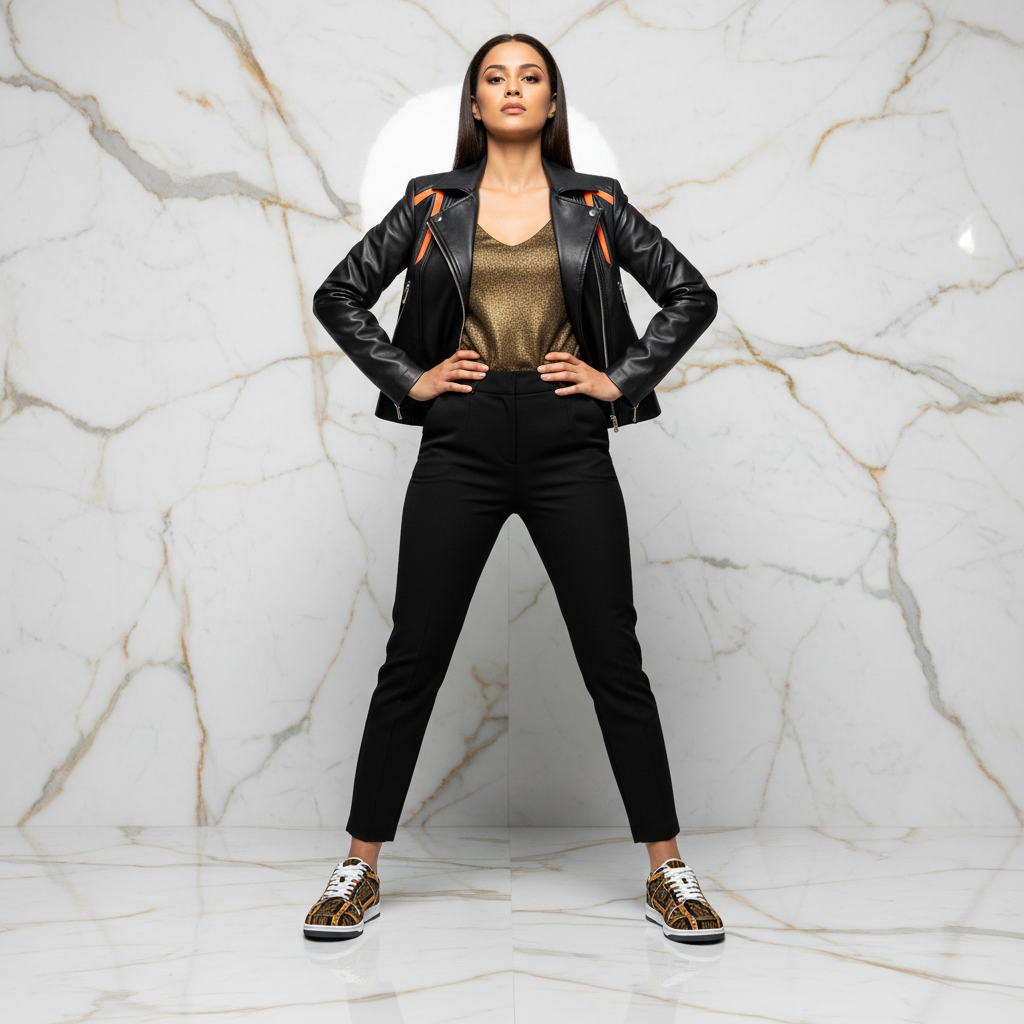 Orange Me Dunk Women Marble Front Stance