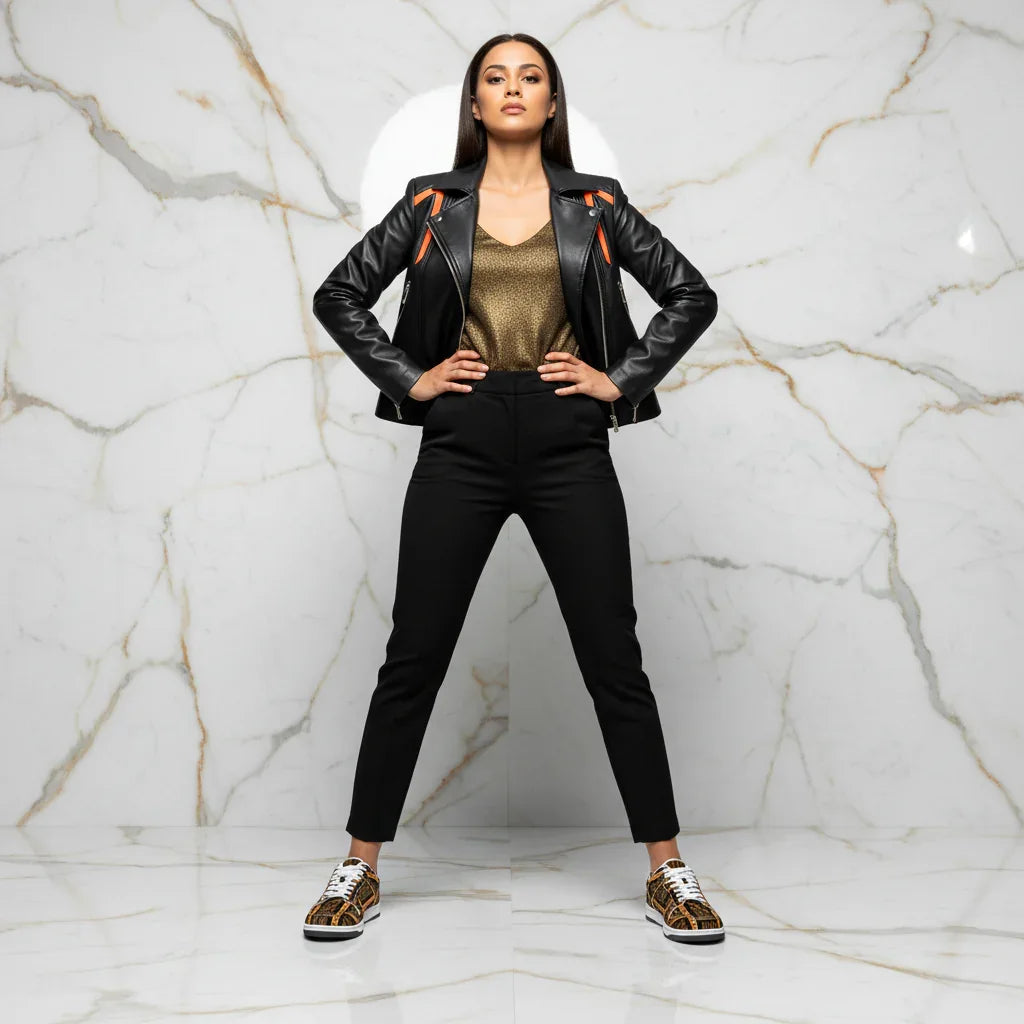 Orange Me Dunk Women Marble Front Stance