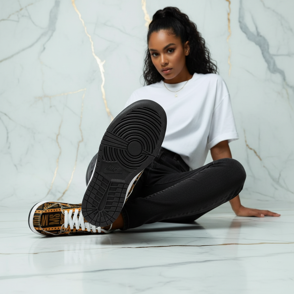 Orange Me Dunk Women Marble Sole View