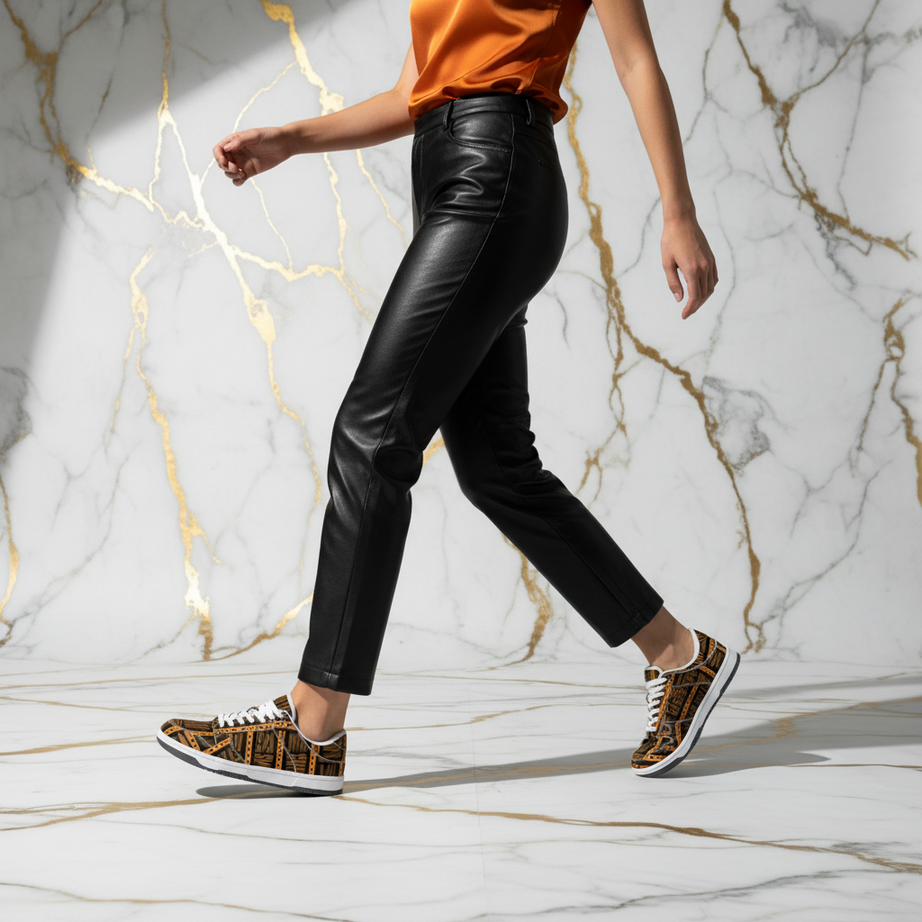 Orange Me Dunk Women Marble Walking