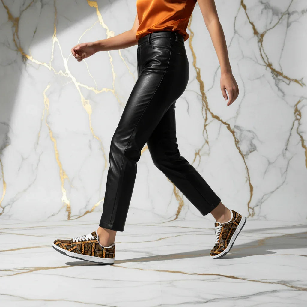 Orange Me Dunk Women Marble Walking