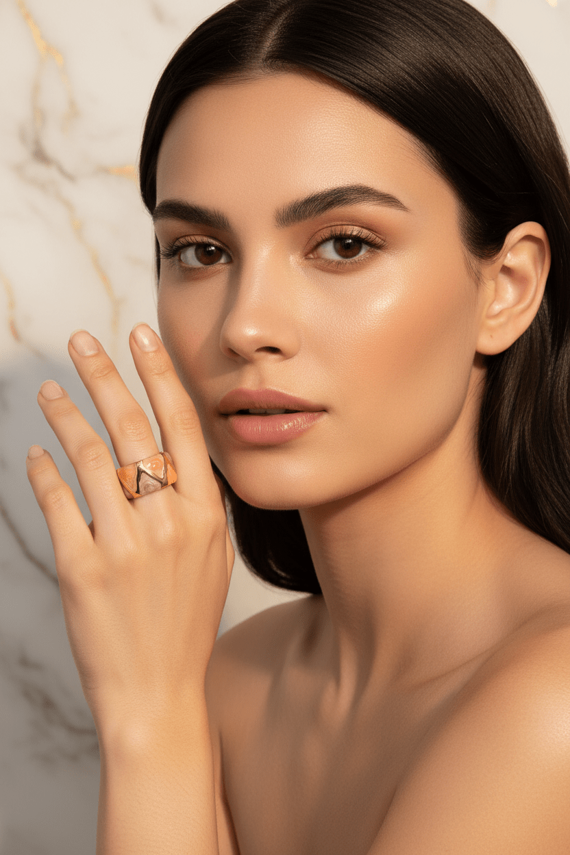 Orange Ring Beside Face