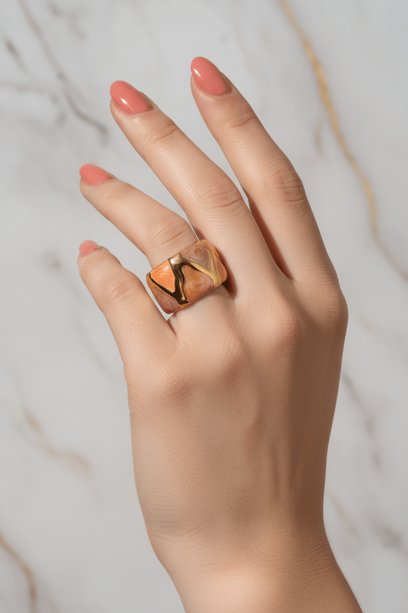 Orange Ring Hand Raised