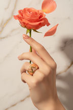 Orange Ring Hand with Rose