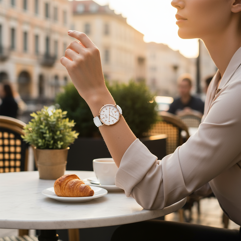 Outdoor café golden hour