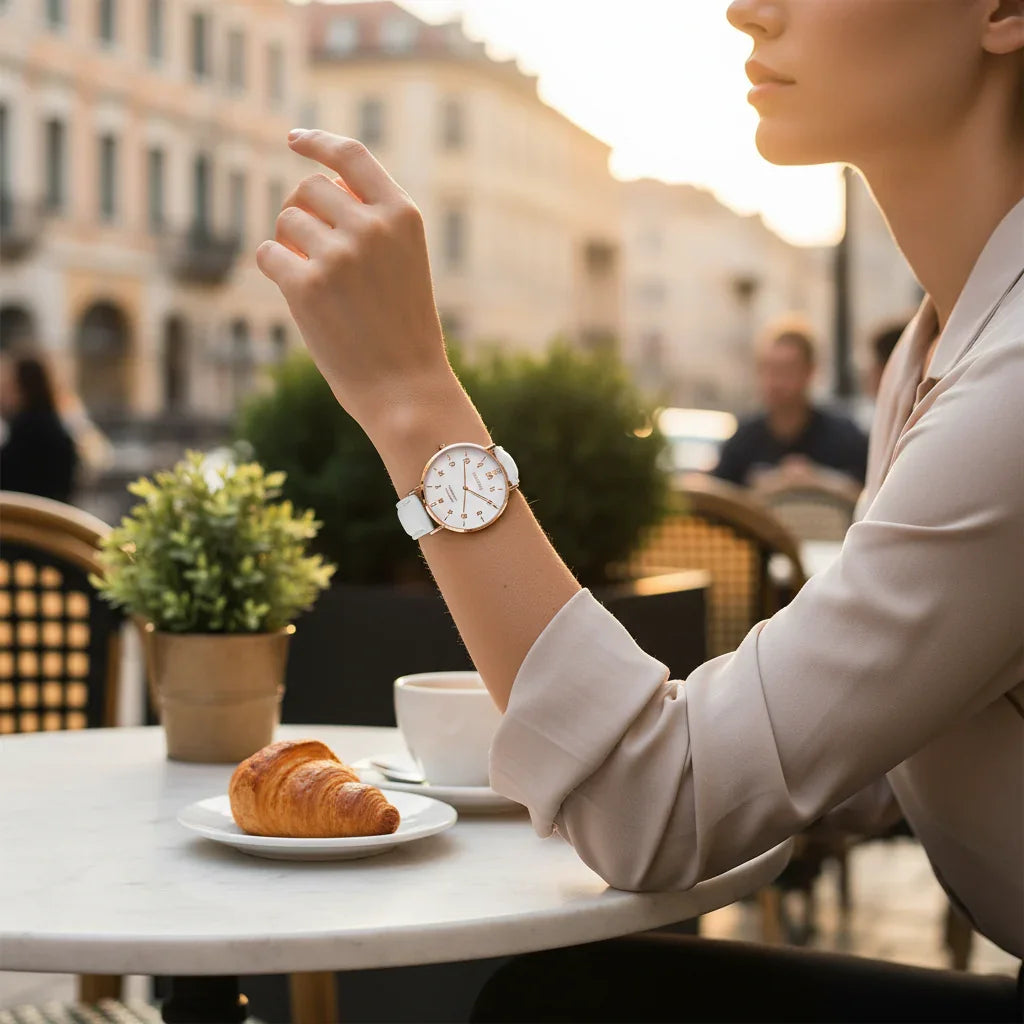 Outdoor café golden hour
