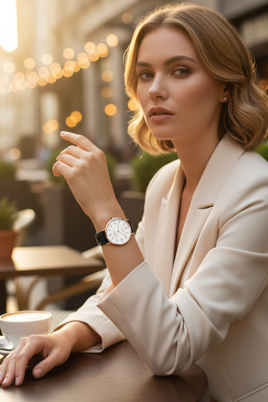 Outdoor café golden hour