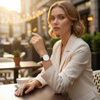 Outdoor café golden hour