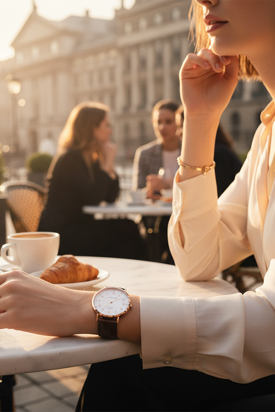 Outdoor café golden hour