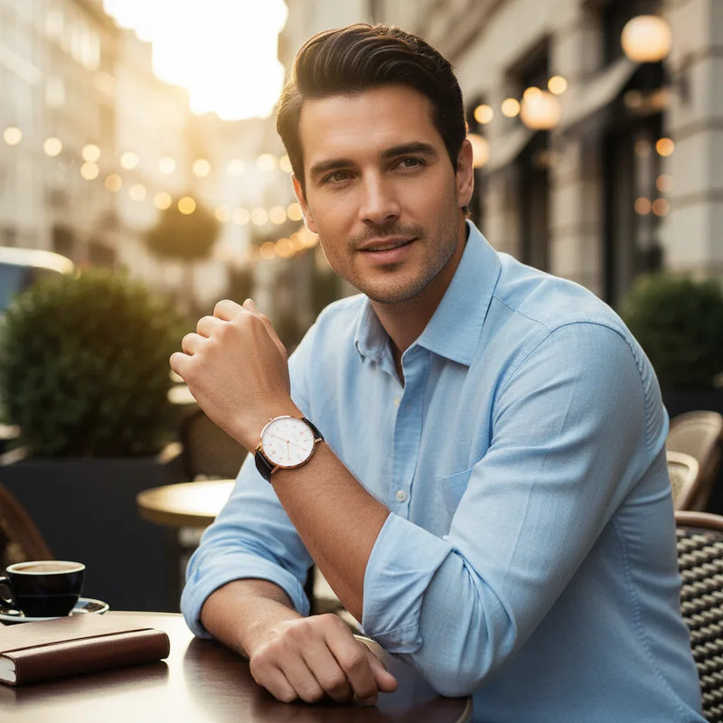 Outdoor café golden hour