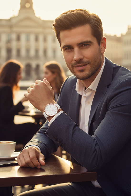 Outdoor café golden hour