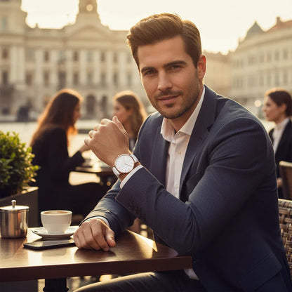 Outdoor café golden hour